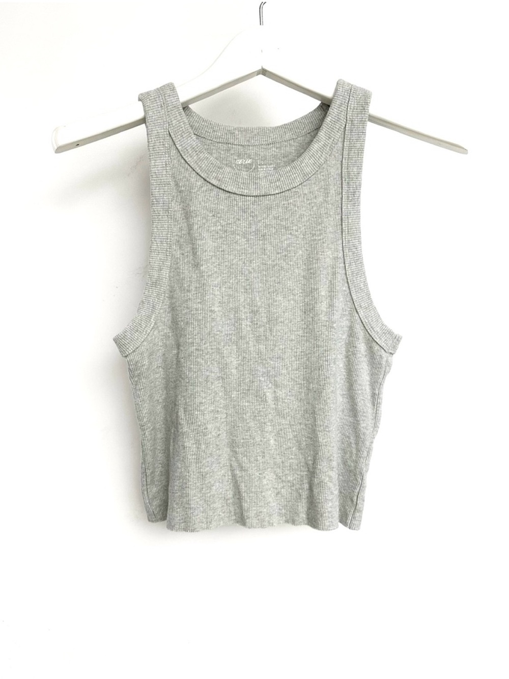 Aerie Gray Ribbed Tank crop - Picture 1 of 7
